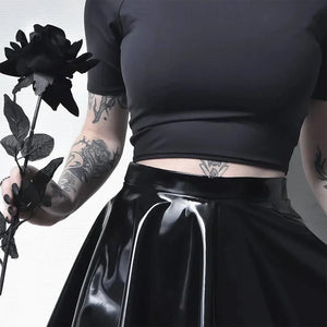 VILZSTUDIOS Shiny PVC Patent Leather Bodycon Skirt