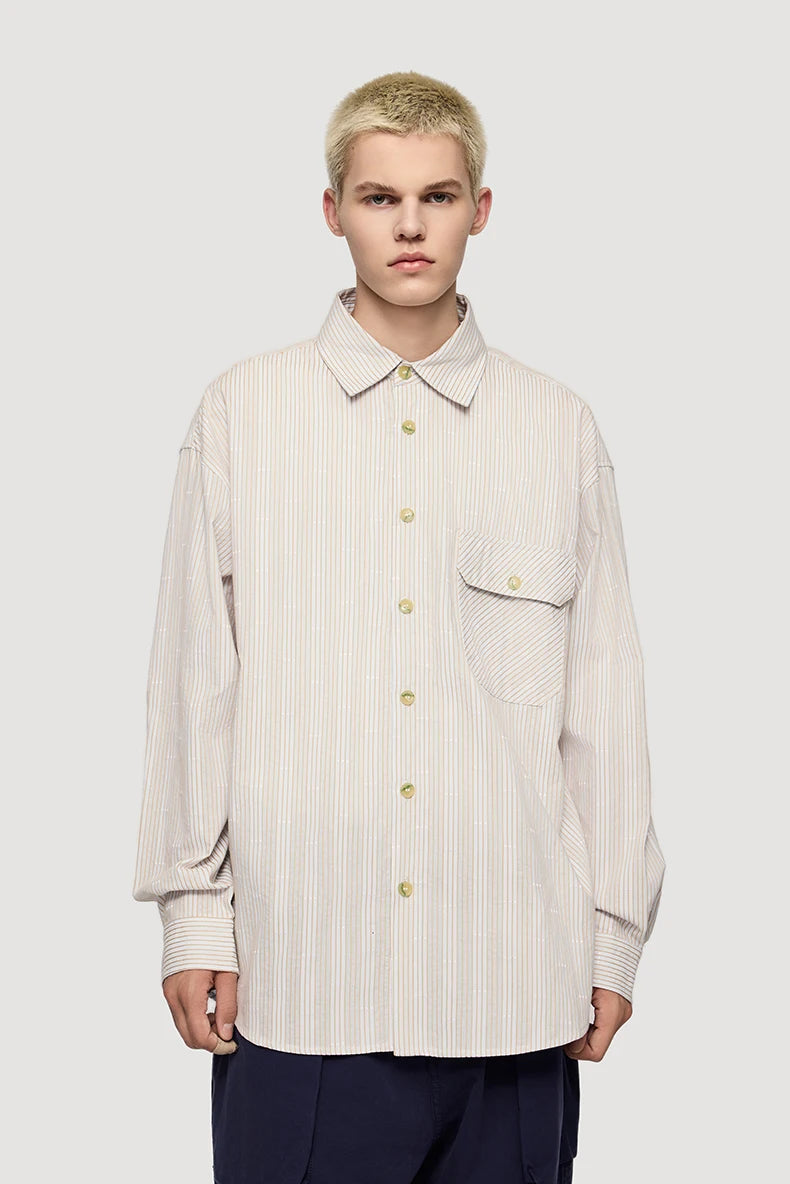 VILZSTUDIOS Versatile Loose Striped Check Shirt