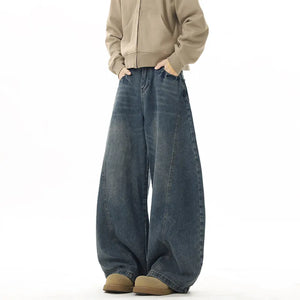 VILZSTUDIOS Dark Blue Wide Leg Denim Jeans