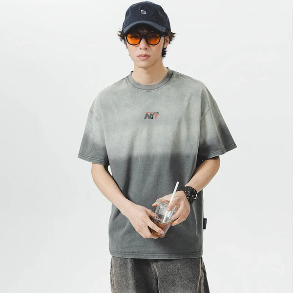 Oversize Gradient Washed Cotton T-Shirt