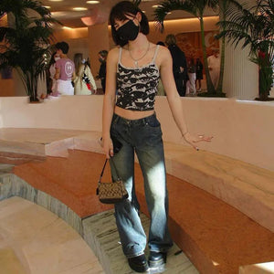 VILZSTUDIOS Eye Print Slim Crop Top