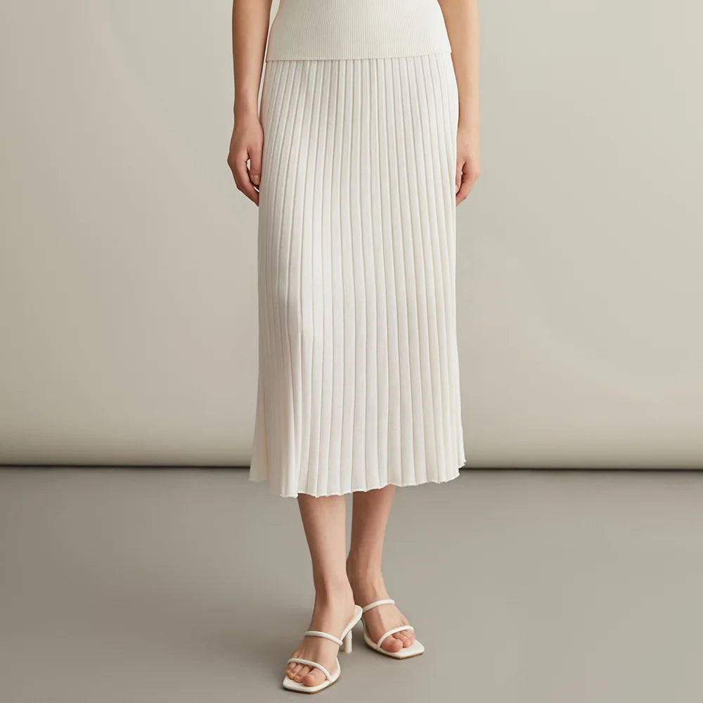 VILZSTUDIOS Elegant High Quality Merino Wool Skirt