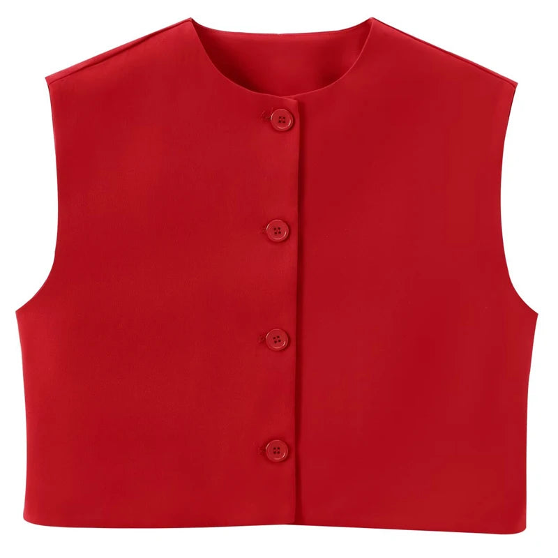 VILZSTUDIOS Chic Sleeveless Cropped Vest