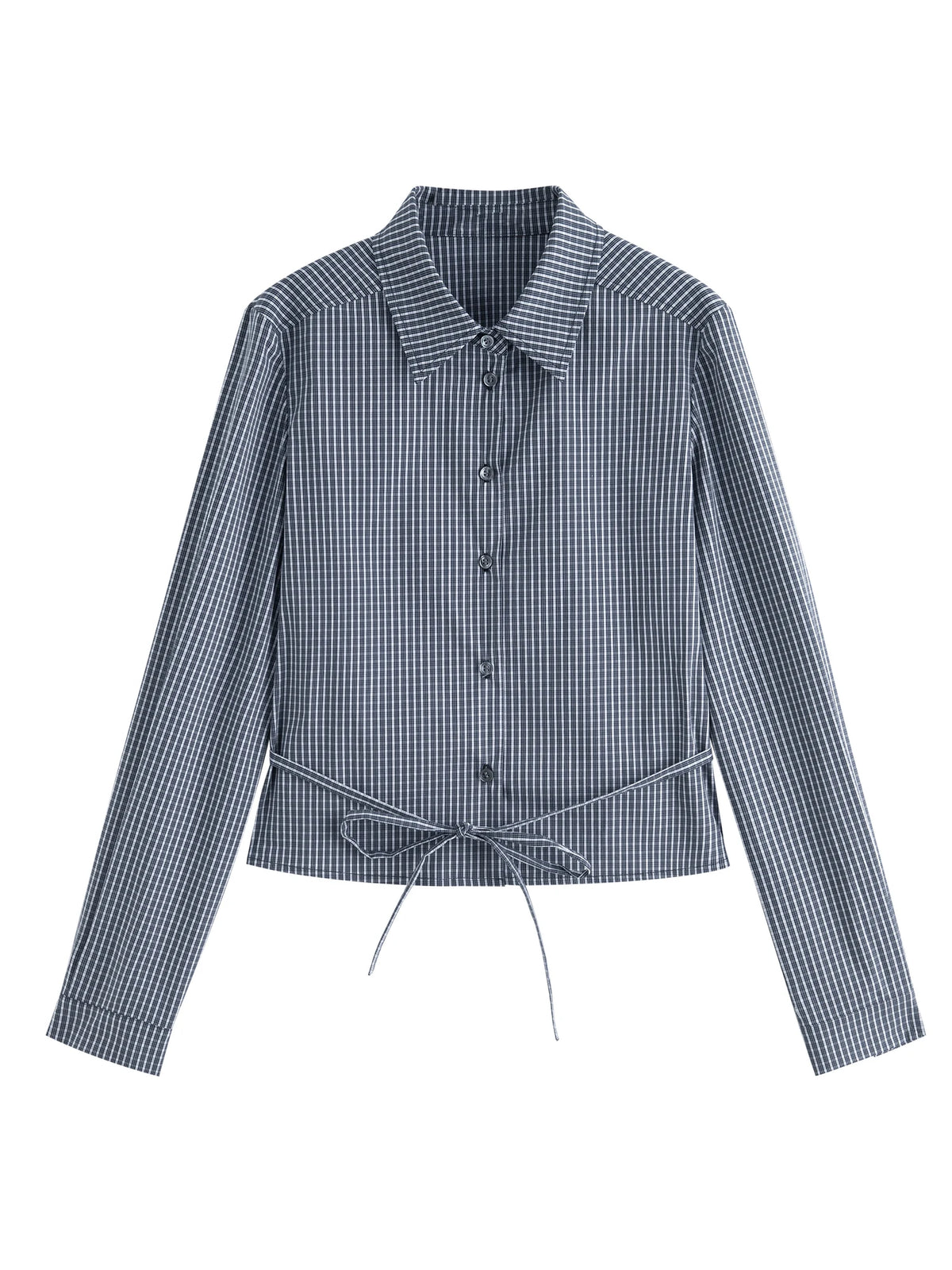 VILZSTUDIOS Retro Plaid Straight Shoulder Shirt