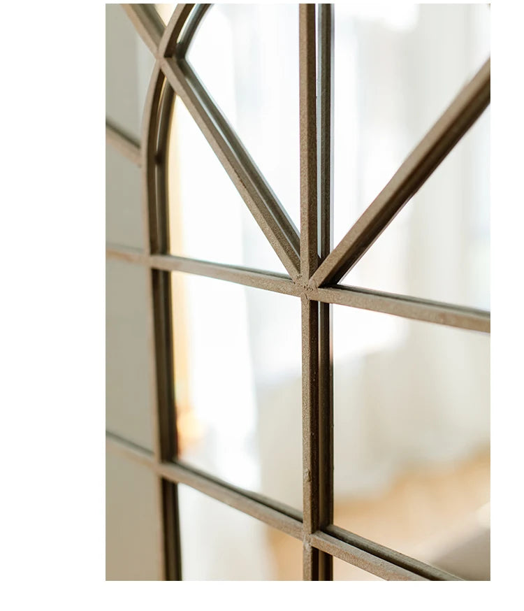 VILZSTUDIOS Huohan retro fake window decoration French wall-mounted mirror floor-to-ceiling fitting entrance living room fireplace mirror B