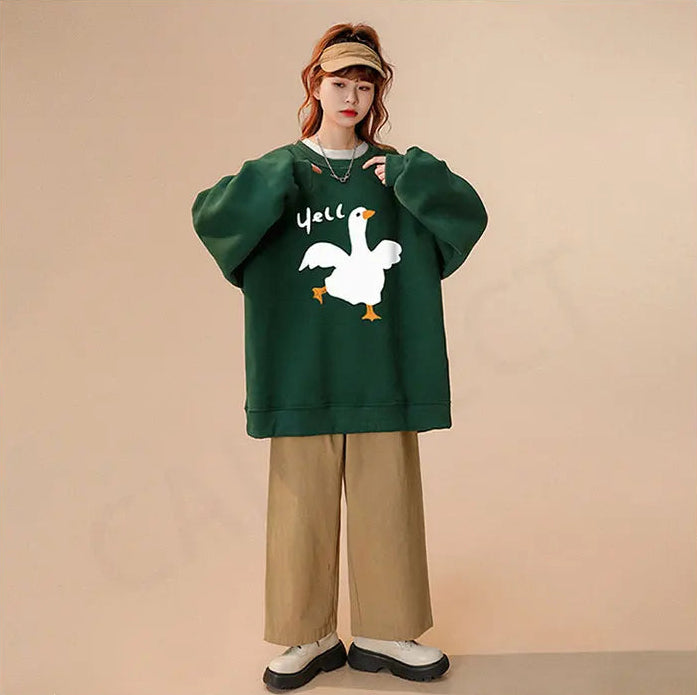 VILZSTUDIOS Cute Oversized Kawaii Duck Hoodie