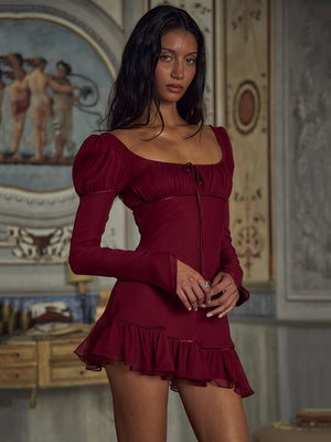 VILZSTUDIOS Long Sleeve Ruffled Mini Dress