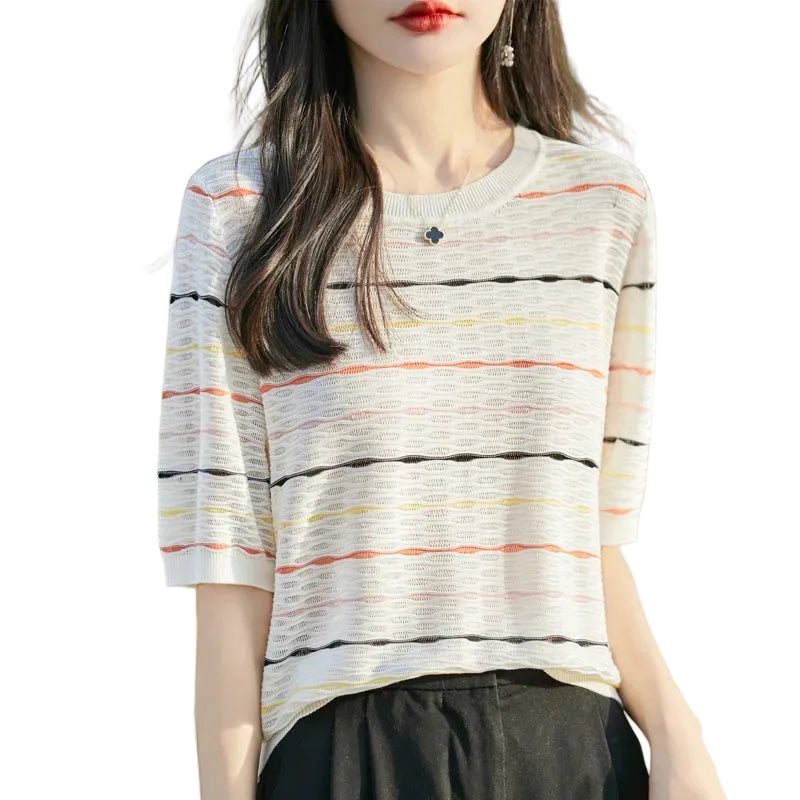 VILZSTUDIOS Striped Casual T-Shirt