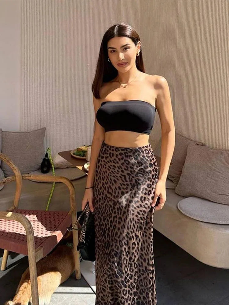 VILZSTUDIOS Chic Vintage Leopard Print High Waist