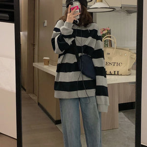 VILZSTUDIOS Striped Long Sleeve Cotton T-shirt