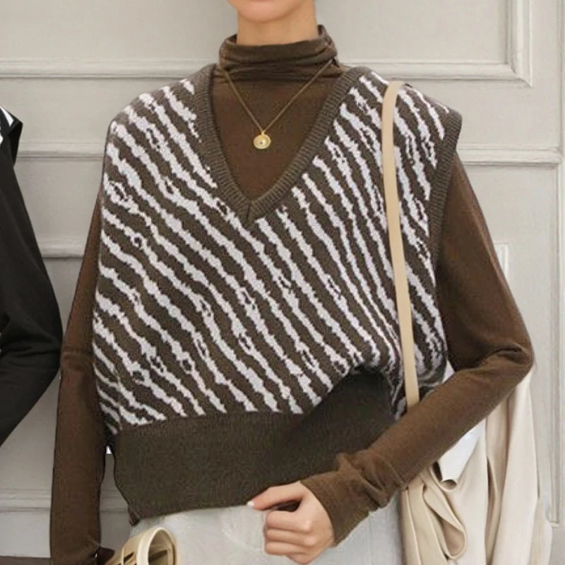 VILZSTUDIOS Chic V-Neck Knitted Vest