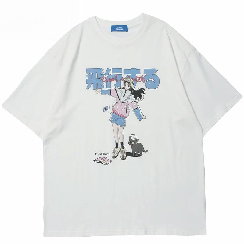 VILZSTUDIOS Japanese Cartoon Print T-Shirt