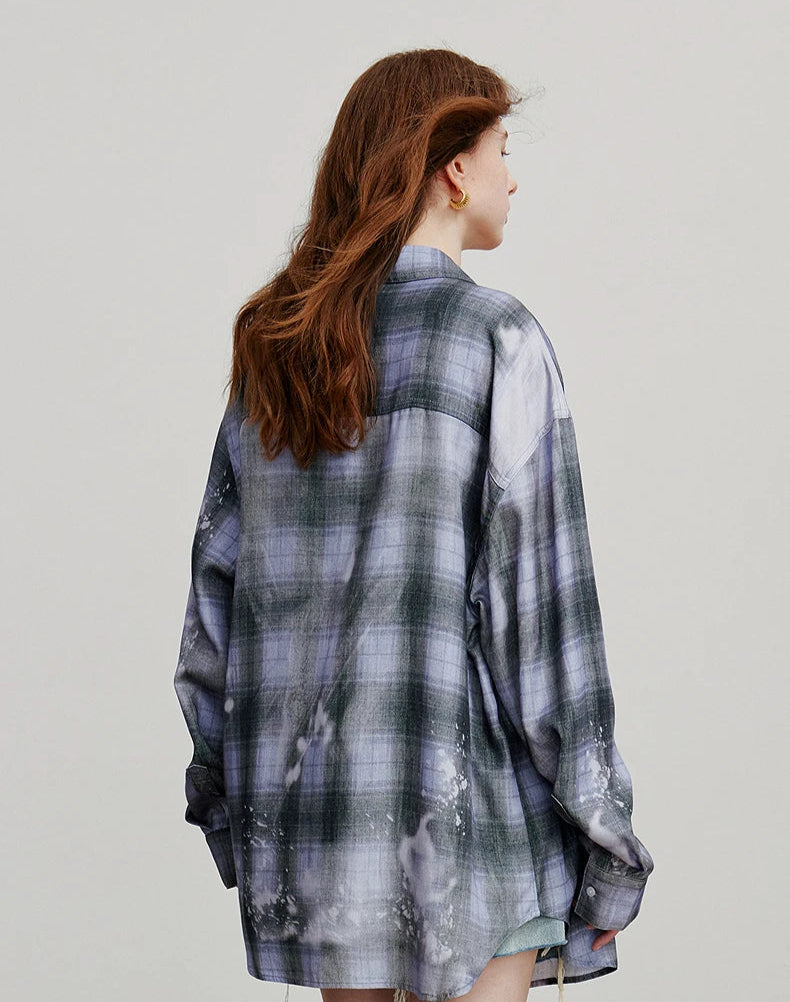 VILZSTUDIOS Vintage Plaid Loose Shirt