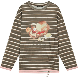 VILZSTUDIOS Sweet Smocked Stripe Print Top