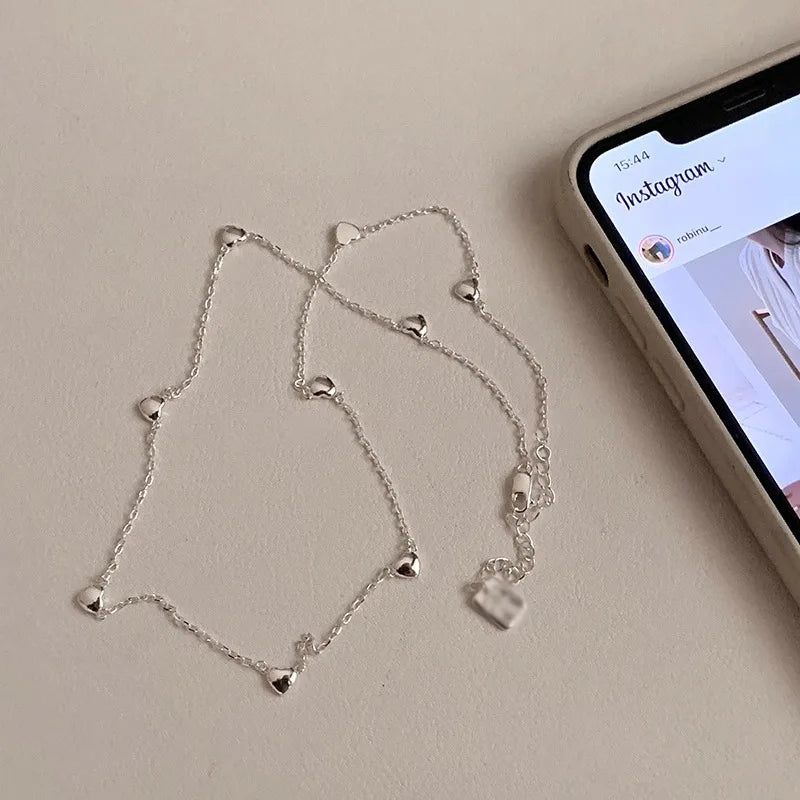 VILZSTUDIOS Geometric Adjustable Chain Love Hearts Necklace