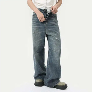 VILZSTUDIOS American Style Loose Fit Straight Jeans