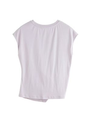 VILZSTUDIOS Petite Round Neck Twist Knot T-Shirt