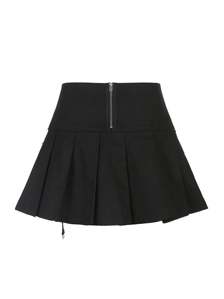 VILZSTUDIOS Chic Pleated Gothic Mini Skirt 2023
