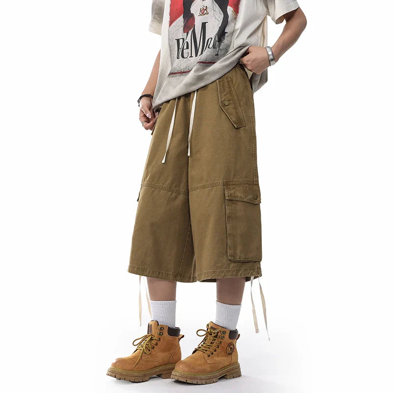 VILZSTUDIOS Loose Wide Leg Cargo Jorts