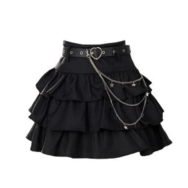 VILZSTUDIOS Vintage Gothic A-Line Mini Skirt