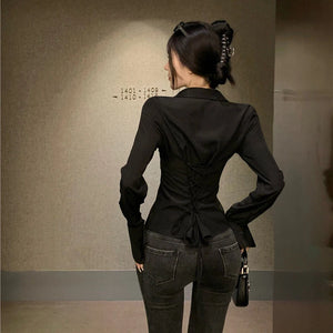 VILZSTUDIOS Slim Bell Sleeve Shirt