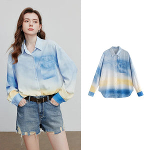 VILZSTUDIOS Gradient Romantic Long Sleeve Shirt