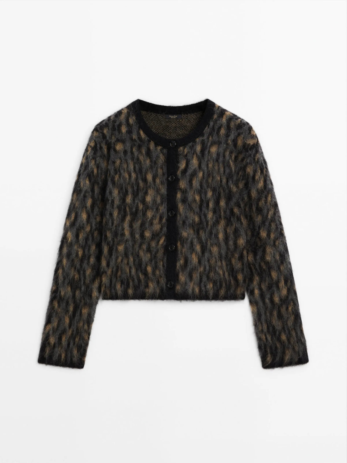 VILZSTUDIOS Fuzzy Leopard Print Cardigan