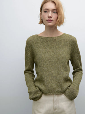 VILZSTUDIOS Soft Green Round Neck Sweater