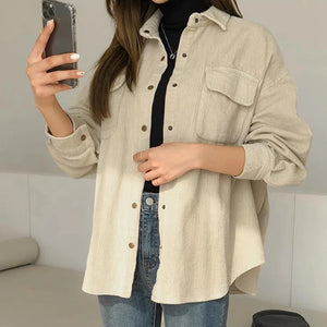 VILZSTUDIOS Cozy Corduroy Loose Fit Shirt