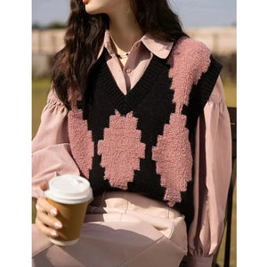 VILZSTUDIOS Cozy Loose V-Neck Knitted Vest