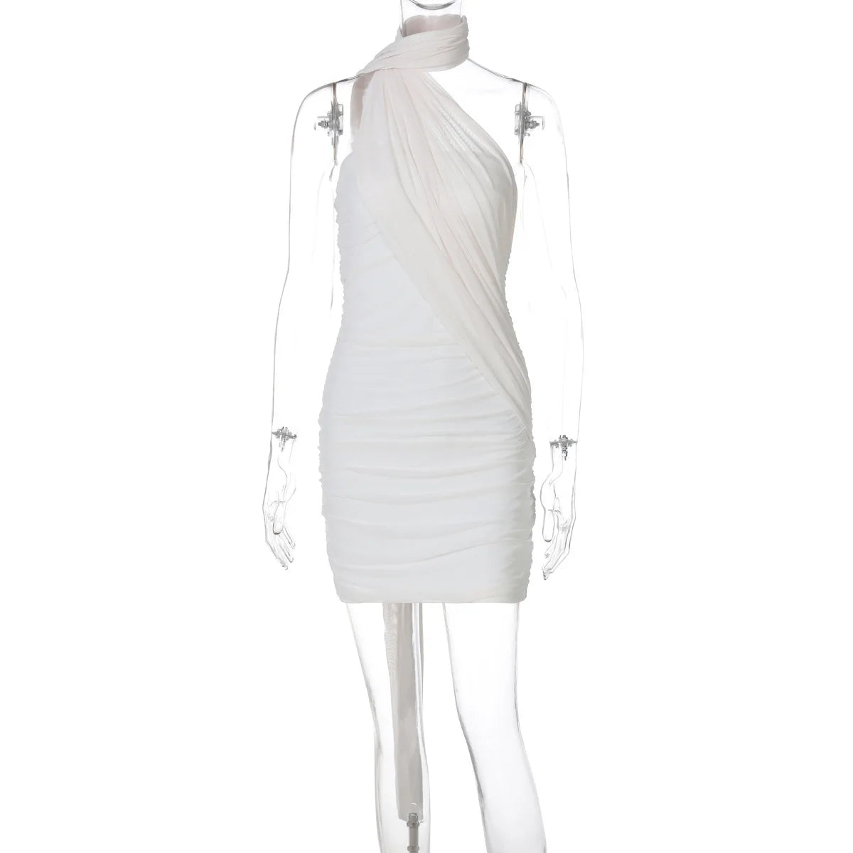 VILZSTUDIOS Sultry Mesh Strapless Backless Ruched Dress