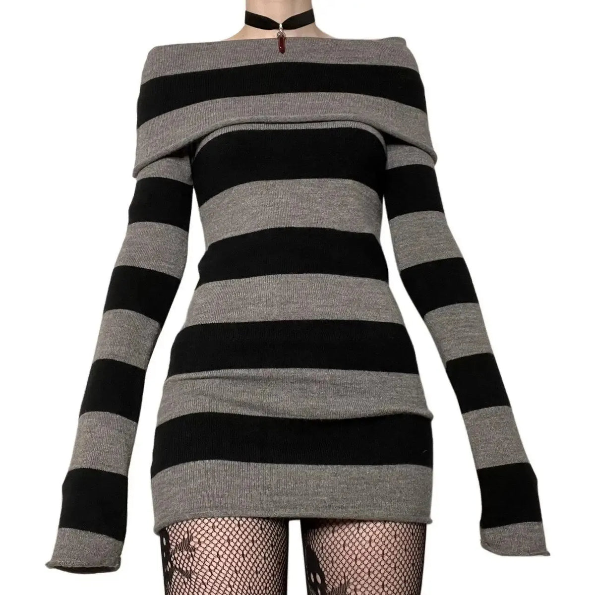 VILZSTUDIOS Flattering Striped Bodycon Mini Dress Spring