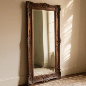 VILZSTUDIOS French Vintage Furniture Full-Length Wooden Frame Mirror Hotel Artistic Decorative Mirror Wedding Dress Store Dressing Mirror