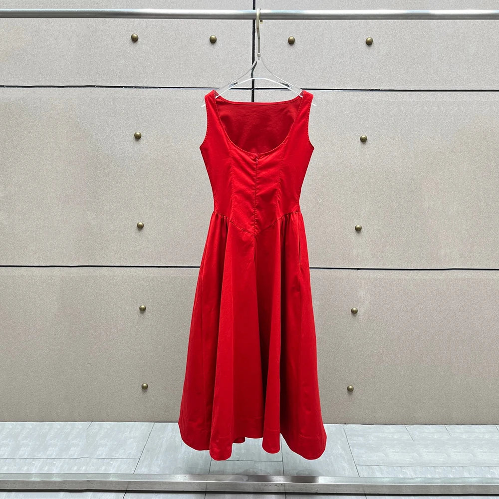 VILZSTUDIOS Elegant Backless Belted Slim Dress