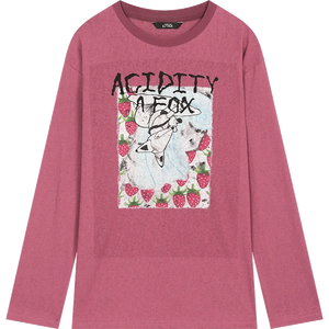 VILZSTUDIOS Strawberry Fox Print Loose Top