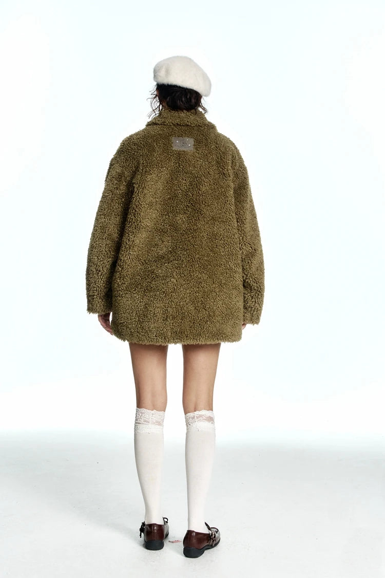 VILZSTUDIOS Y2K Olive Bowknot Pockets Jacket