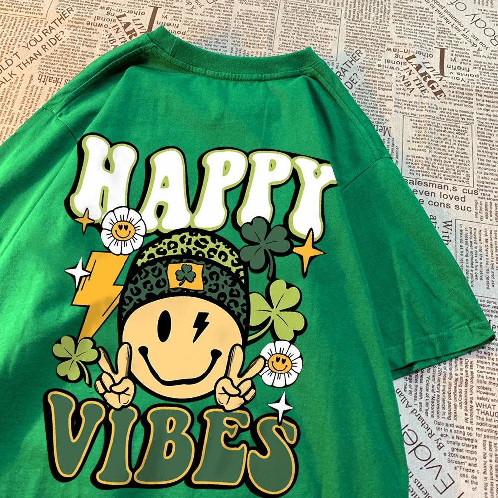 VILZSTUDIOS Happy Vibes Round Neck T-Shirt