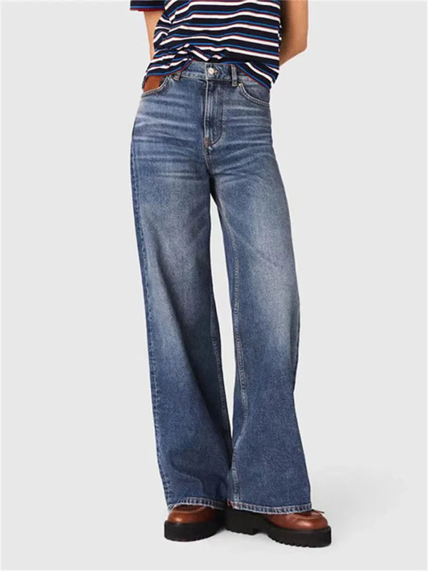 Casual Zipper Straight Leg Jeans