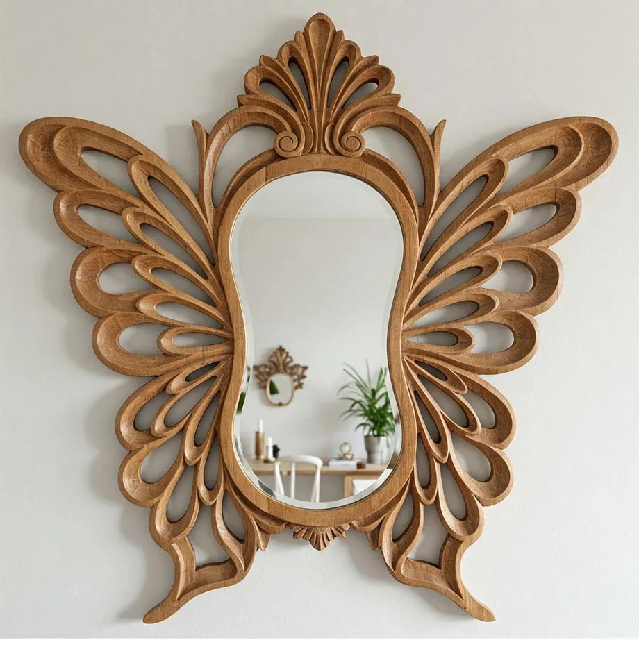 VILZSTUDIOS Irregular Big Decorative Mirrors Retro Luxury Bedroom Wall Make Up Mirror Vanity Aesthetic Girls Espelho Room Decoration