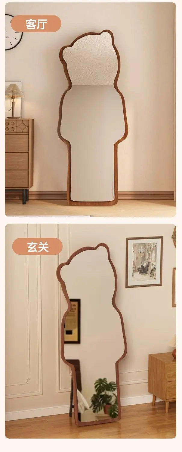 VILZSTUDIOS Floor-to-ceiling bear special-shaped full-body full-length mirror household mirror bedroom three-dimensional irregular cloud