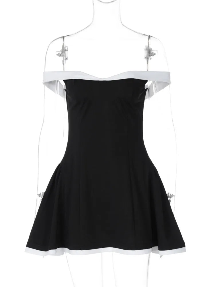 VILZSTUDIOS Sultry Strapless Patchwork A-Line Mini Dress