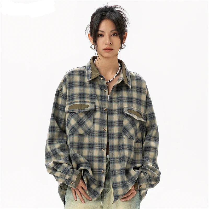 VILZSTUDIOS Plaid Casual Women's Shirt