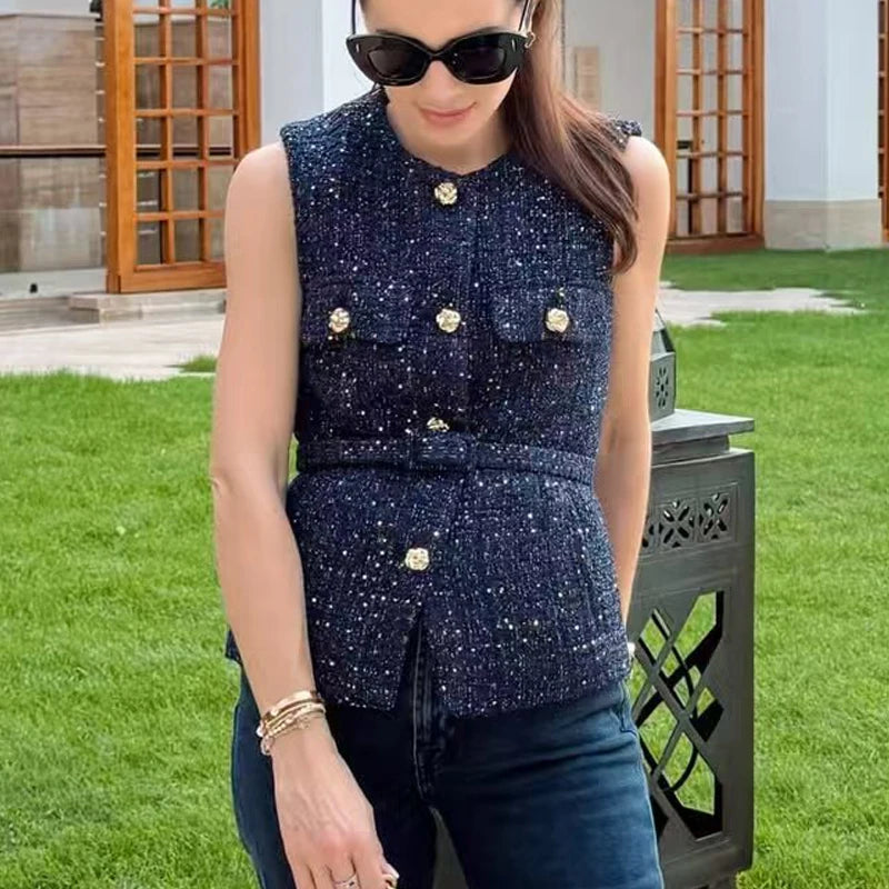 VILZSTUDIOS Stylish Textured Sleeveless Vest