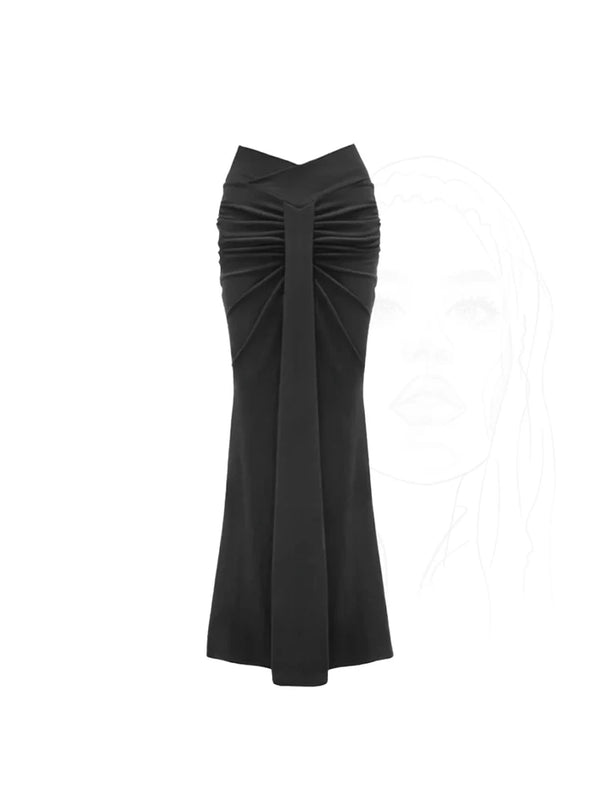 Dark Grey Vintage Aesthetic Trumpet Skirt
