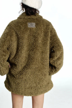 VILZSTUDIOS Y2K Olive Bowknot Pockets Jacket