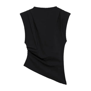 VILZSTUDIOS Chic Ruched Asymmetric Top