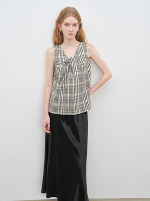 VILZSTUDIOS French Retro Strapless Checked Top
