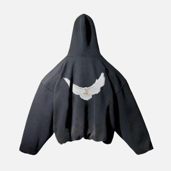 Oversized Dove Print Hoodie