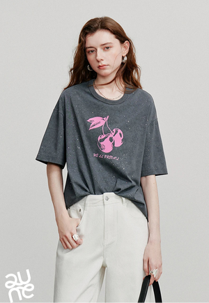 VILZSTUDIOS Cherry Printed Summer T-Shirt