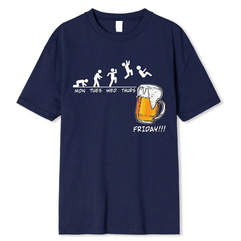 VILZSTUDIOS Funny Beer Print Graphic T-Shirt